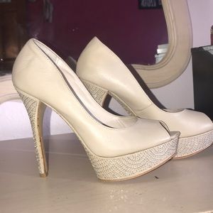 Aldo Tan Sparkle Bottom Platform stiletto